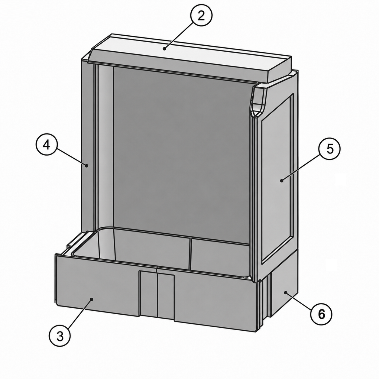 Flamen Gama Left Corner refractory castable shapes